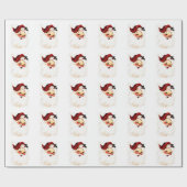 Kerstman: vrolijke vakantie charme Cadeaupapier (Vlak)