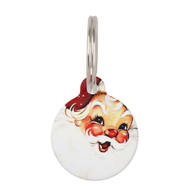  Kerstman: vrolijke vakantie charme Huisdierpenning (Voorkant)