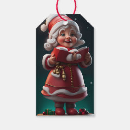 Kerstman-vrouw Figuur Kerstcadeau-tag Cadeaulabel