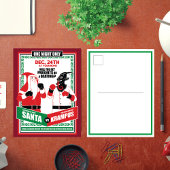 Kerstman vs. Krampus Boxing Match Goed vs. Kwaad Feestdagenkaart