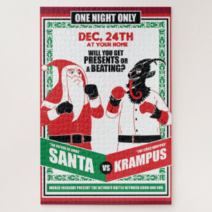 Kerstman vs. Krampus Boxing Match Goed vs. Kwaad Legpuzzel