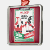 Kerstman vs. Krampus Boxing Match Goed vs. Kwaad Metalen Ornament (Links)