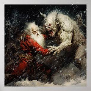 Kerstman VS Krampus Poster