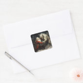 Kerstman VS Krampus Vierkante Sticker (Envelop)