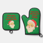  Kerstman: waar magie & herinneringen zich verstre Ovenwant & Pannenlap Set (Voorkant)