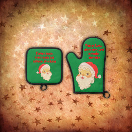  Kerstman: waar magie & herinneringen zich verstre Ovenwant & Pannenlap Set