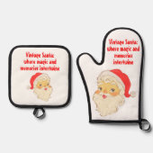  Kerstman: waar magie & herinneringen zich verstre Ovenwant & Pannenlap Set (Voorkant)