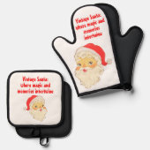  Kerstman: waar magie & herinneringen zich verstre Ovenwant & Pannenlap Set (Voorkant / Achterkant)