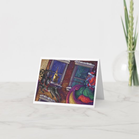 Kerstman waarneming feestdagen kaart (Voorkant)