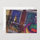 Kerstman waarneming feestdagenkaart (Voorkant / Achterkant)