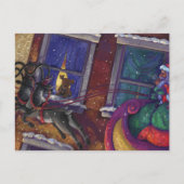 Kerstman waarneming feestdagenkaart (Voorkant)