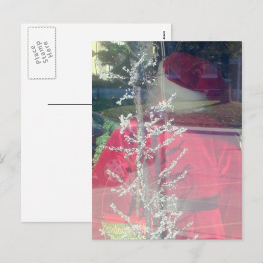 Kerstman waarneming feestdagenkaart (Voorkant / Achterkant)