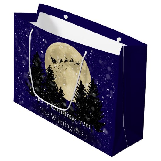 Kerstman waarneming Kerstmis Groot Cadeauzakje (Voorkant Gekanteld)