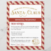 Kerstman Waarschuwingsbrief Gepersonaliseerde Kers (Voorkant)