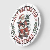 Kerstman wacht op kerst grote klok (Hoek)