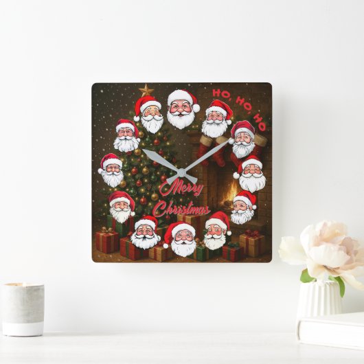 Kerstman Wandklok Kerstmis (Huis)