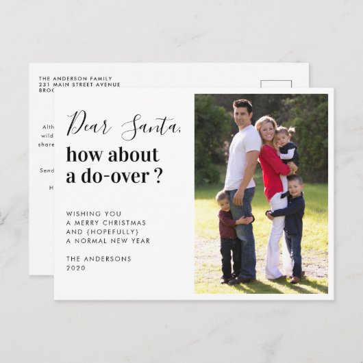 Kerstman Wat dacht je van een Do Over 2020 Kerstfo Feestdagenkaart (Voorkant / Achterkant)