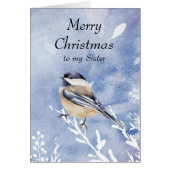 Kerstman Waterverf Chickadee Bird zister (Voorkant)