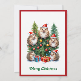 Kerstman waterverf grappig schattig dier vakantieg feestdagenkaart