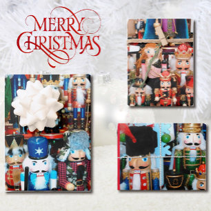 kerstman Wauw Colorful Nutkrakers Inpakpapier Vel
