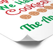 Kerstman We Hebben Koekjes Rood Groen  Poster (Hoek)