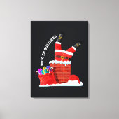 Kerstman weer in de running — Grappige Kerstschoor Canvas Afdruk (Voorkant)