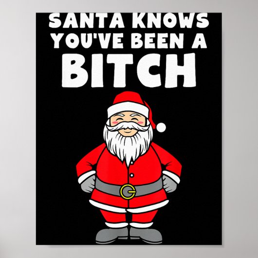 Kerstman weet dat je een stoute kerst bent geweest poster (Voorkant)