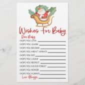 Kerstman wensen voor Baby shower activiteit Briefpapier (Voorkant)