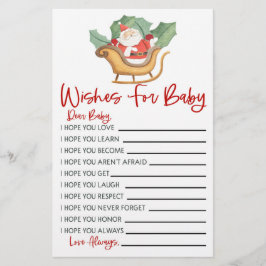 Kerstman wensen voor Baby shower activiteit Briefpapier