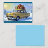 Kerstman Wenskaart Oldtimer Notitiekaartje (Voorkant / Achterkant)