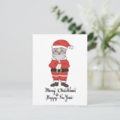 Kerstman wenst je een vrolijk kerstfeest feestdagenkaart (Staand voorkant)