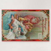 Kerstman wenst u een vrolijk kerstfeest legpuzzel (Horizontaal)