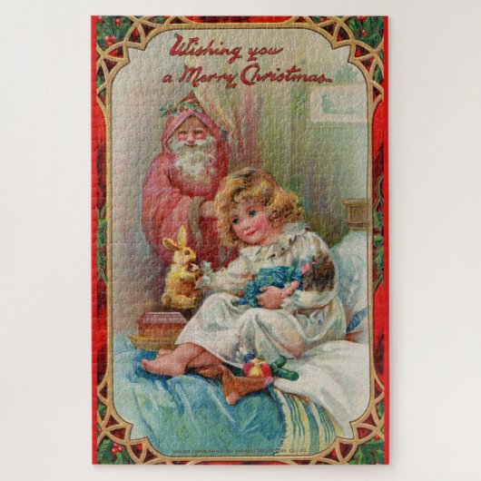 Kerstman wenst u een vrolijk kerstfeest legpuzzel (Verticaal)