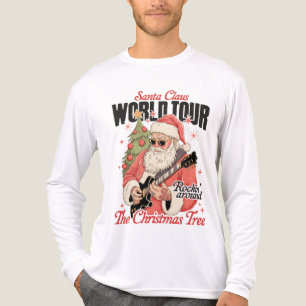 Kerstman Wereldtour Koele Kerst Muziek Gitaar Tri-Blend Shirt