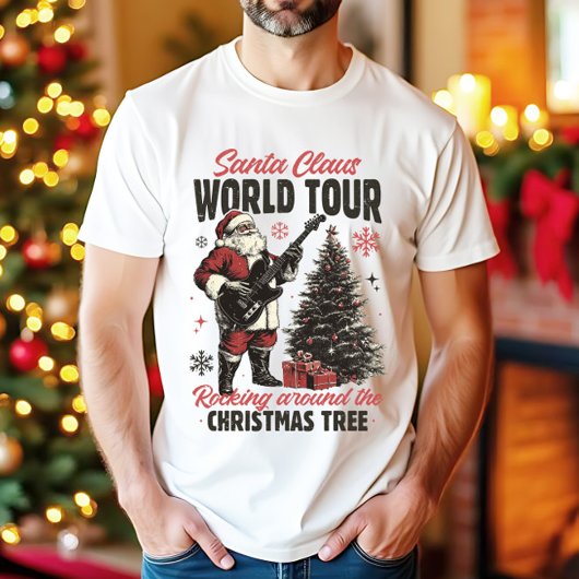 Kerstman Wereldtour Retro Kerstmannen T-shirt
