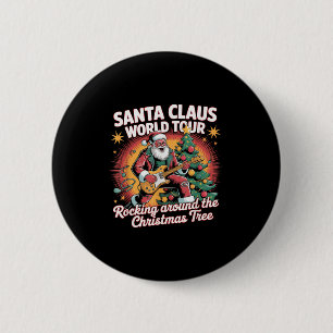 Kerstman Wereldtournee Rocking Around The Christma Ronde Button 5,7 Cm