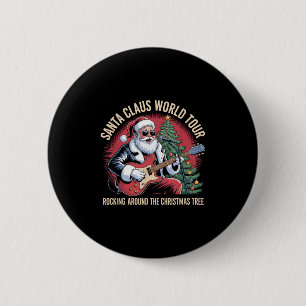 Kerstman Wereldtournee Rocking Around The Christma Ronde Button 5,7 Cm