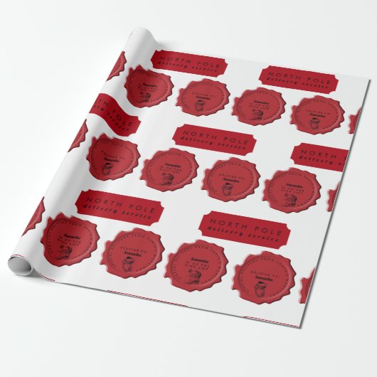 Kerstman Werkplaats Aangepaste Naam Kerst Stempel Cadeaupapier (Uitgerold)