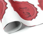 Kerstman Werkplaats Aangepaste Naam Kerst Stempel Cadeaupapier (Rol Hoek)