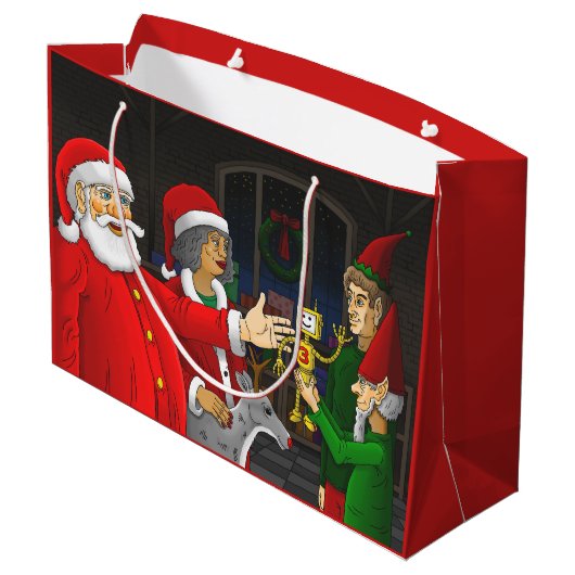 Kerstman Werkplaats Groot Cadeauzakje (Achterkant Gekanteld)