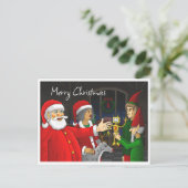 Kerstman Werkplaats Kerstansichtkaart Feestdagenkaart (Staand voorkant)