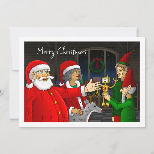 Kerstman Werkplaats Kerstkaart (Voorkant)