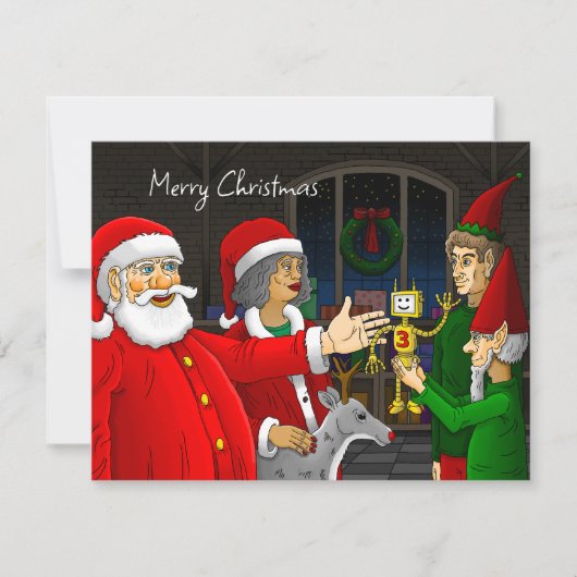 Kerstman Werkplaats Kerstkaart (Voorkant)