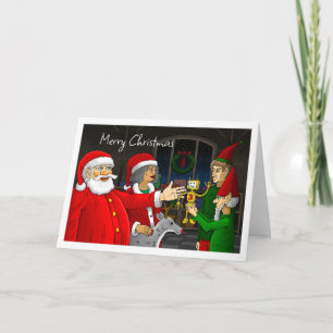 Kerstman Werkplaats Kerstkaart Feestdagen Kaart