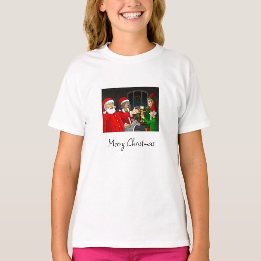 Kerstman Werkplaats T-shirt (Voorkant)