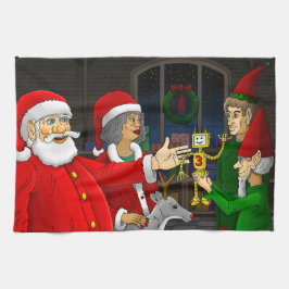 Kerstman Werkplaats Theedoek