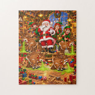 Kerstman Werkplaats Zieke Rendieren Kerstchaos Legpuzzel
