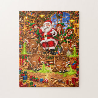 Kerstman Werkplaats Zieke Rendieren Kerstchaos Legpuzzel