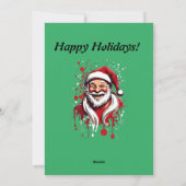 Kerstman werkt in zijn winkel Origami-stijl Feestdagenkaart (Achterkant)