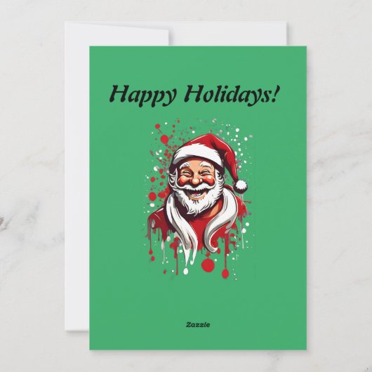 Kerstman werkt in zijn winkel Origami-stijl Feestdagenkaart (Achterkant)